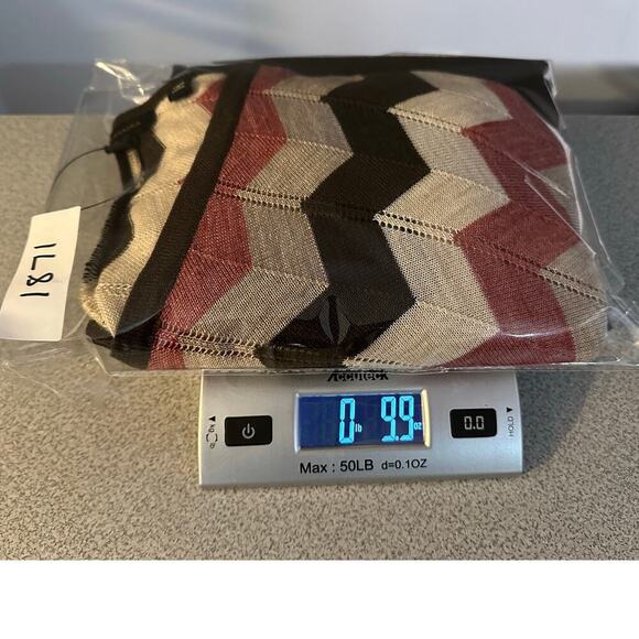 BCBGMaxazria Sz L‎ Dolman Kimono Scallop Sleeve Wool Wrap Sweater Zig Zag Retro - Picture 11 of 11